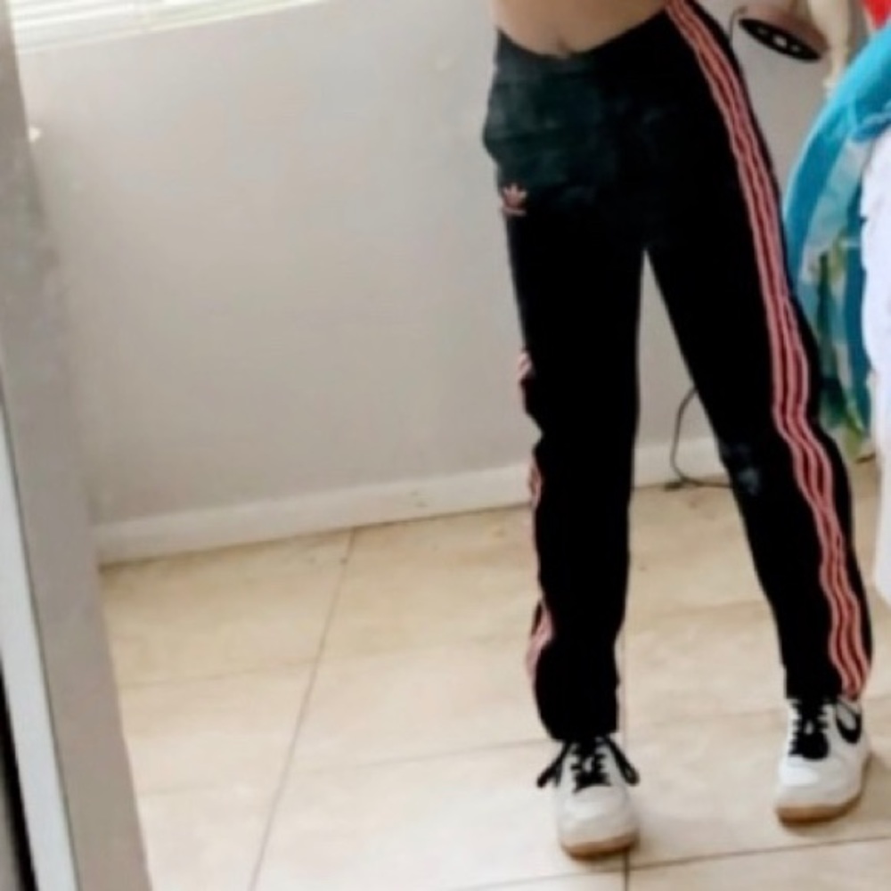Adidas track pants (with pockets and buttons)